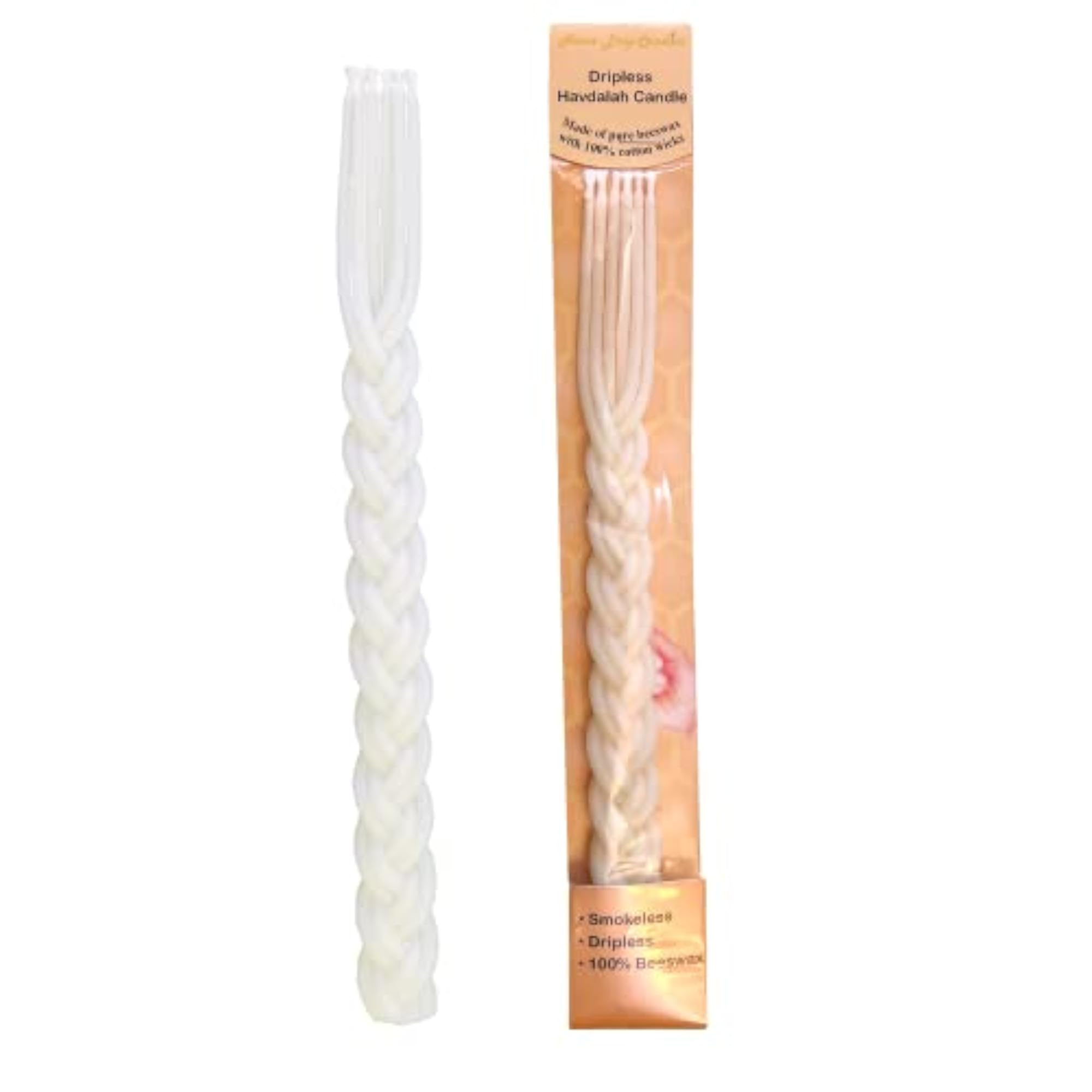 Havdalah Non-Drip Beeswax Candle for Shabbat